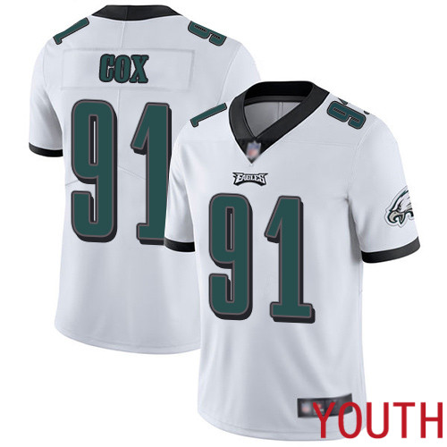 Youth Philadelphia Eagles 91 Fletcher Cox White Vapor Untouchable NFL Jersey Limited Player Football